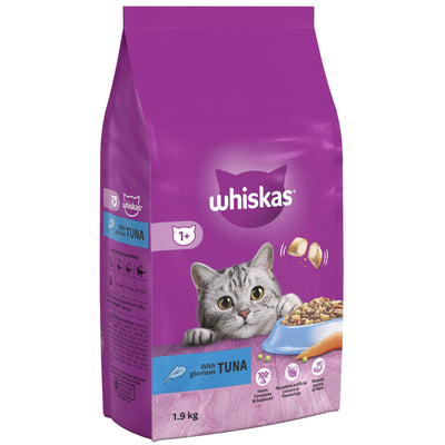 WHISKAS 1+ Tuna Adult Dry Cat Food 1.9kg